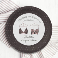 Chá de panela de Lingerie de Aquarela Preta