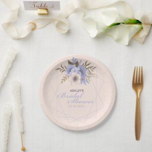 Prato De Papel Chá de panela de Rosas Geométricos de Peach Past