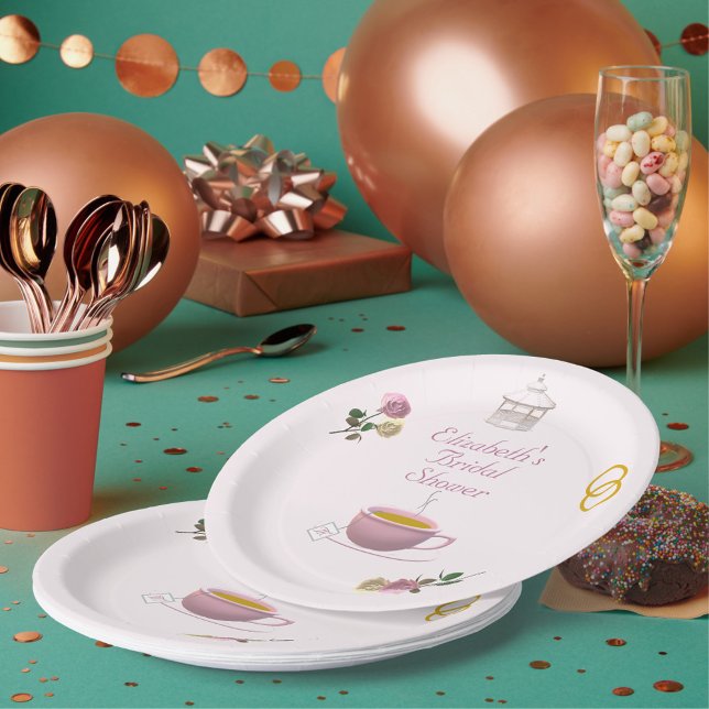 Prato De Papel Chá de panela de Tea Party, Jardim Rosa (Criador carregado)