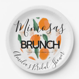 Prato De Papel Chá de panela Desenhado Mimosa Brunch   