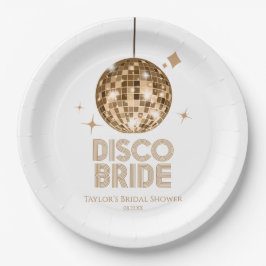 Prato De Papel Chá de panela Dourado Disco Ball Disco Brilho