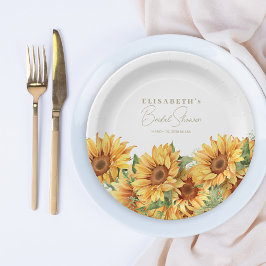 Prato De Papel Chá de panela elegante dos girassóis