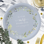 Prato De Papel Chá de panela Eucalyptus Wreath Verde<br><div class="desc">Verde-cúmulo Eucalyptus Wreath Plate de papel Chá de panela</div>
