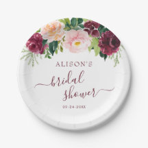 Chá de panela Floral de Blush Watercolor Blush