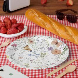 Prato De Papel Chá de panela Floral de Flor Selvagem Pressionado