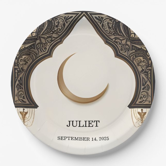 Prato De Papel Chá de panela muçulmano Islam Nikah Arabima Walima (Frente)