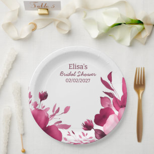 Prato De Papel Chá de panela Personalizado de Aquarela de Blooms 