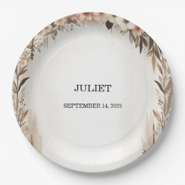 Prato De Papel Chá de panela Rústico de Boho Primavera de Jardim 