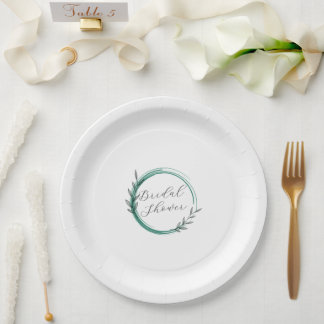 Prato De Papel Chá de panela Simple Wreath Emerald Green