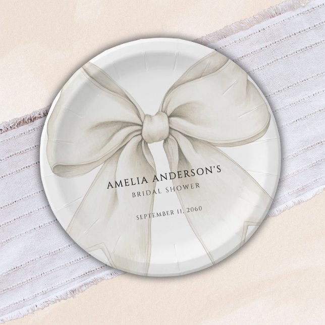 Prato De Papel Chá de panela Simples Arco Branco do Casando Shes (Criador carregado)