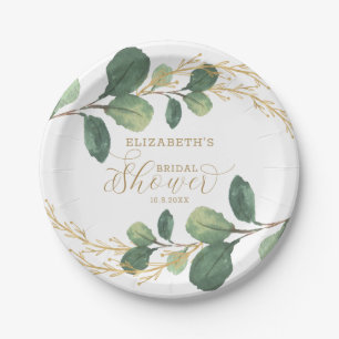 Prato De Papel Chá de panela Verde Dourado Moderno + Na moda Verd