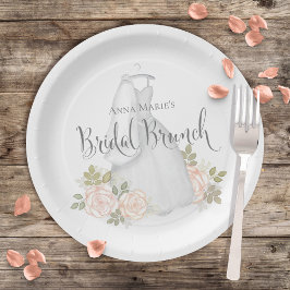 Prato De Papel Chá de panela Watercolor Floral Elegante Brunch