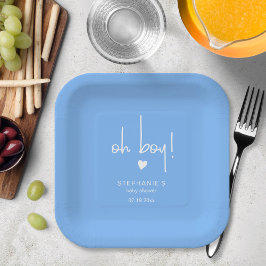 Prato De Papel Chá Médio azul-bebê