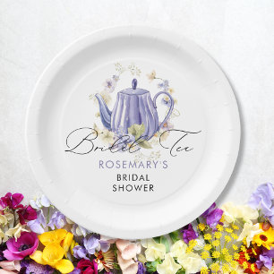 Prato De Papel Chá Nupcial Teapot Roxo Chá de Noiva