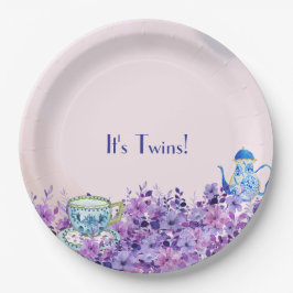 Prato De Papel Chá para Dois Chás de fraldas Gêmeos