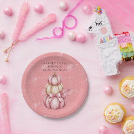 Prato De Papel Chá Rosa Pumpkin Baby Girl