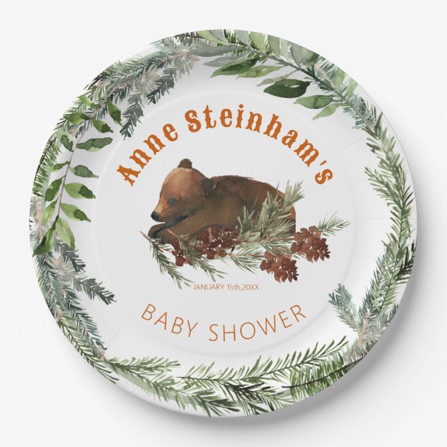 Prato De Papel Chá Simples De Bebê (Frente)