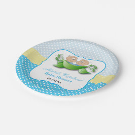 Prato De Papel Chá Twin Baby Boy - Dois Ervilhas em um Pod