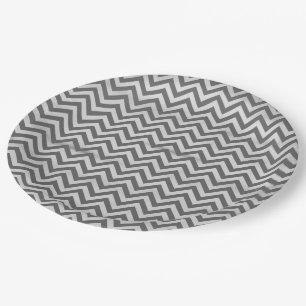 Prato De Papel Chalkboard Zig Zag