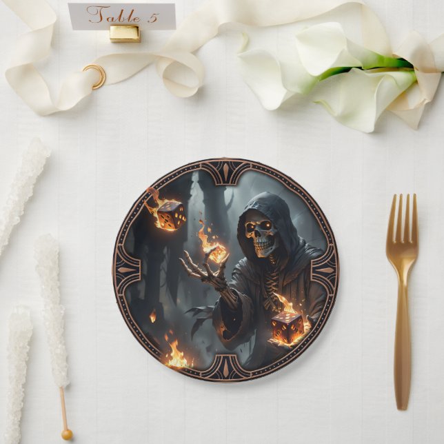 Prato De Papel Chamas Góticas, a guardiã dos dados queimados. (Casamento)
