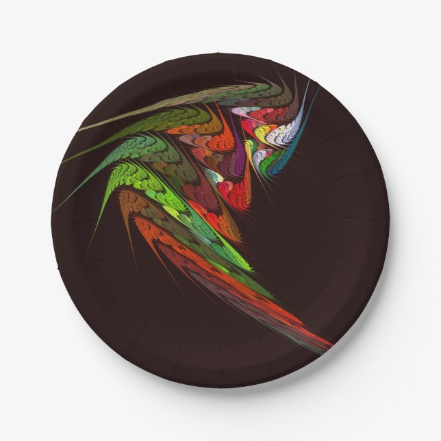 Prato De Papel Chameleon Abstrato Art (Frente)