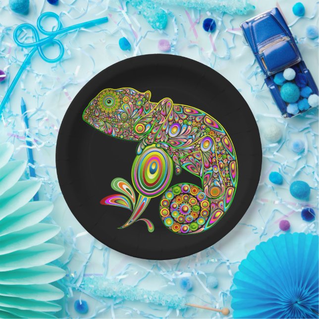 Prato De Papel Chameleon Psychedelic Fantasy (Festa)
