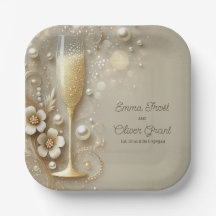 Champagne & Pérola Chuveiro de Noiva Elegante