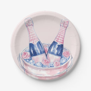 Prato De Papel Champanhe Rosa e Azul do Grande Milênio