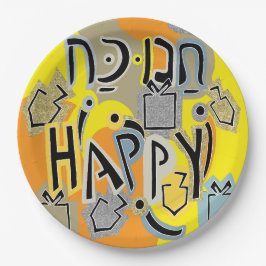 Prato De Papel Chanukah Happy Glitzy