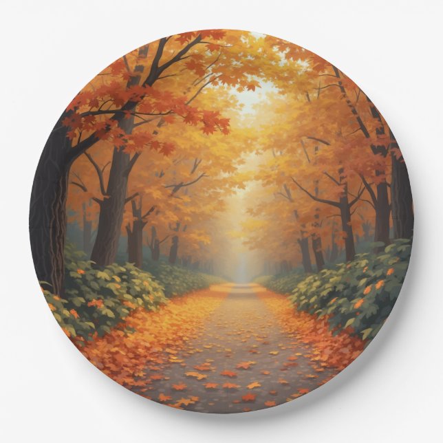 Prato De Papel chapa de outono (Frente)