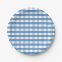 Chapa de papel branco azul-gingham