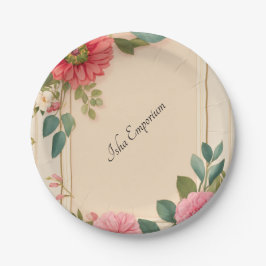 Prato De Papel Chapa de papel clássica com design floral