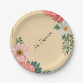 Prato De Papel Chapa de papel clássica com design floral