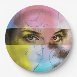 Prato De Papel Chapa de papel ilustrada colorida - Aparência