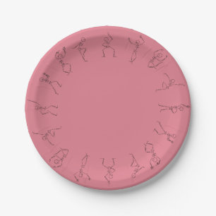 Prato De Papel Chapa de papel para dança esquelética - rosa