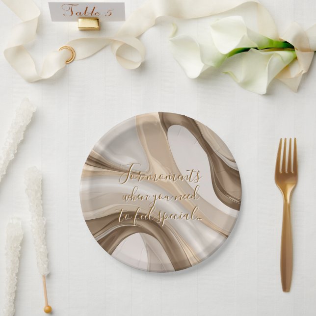 Prato De Papel Chapa de papel redonda com na moda gráfico (Casamento)