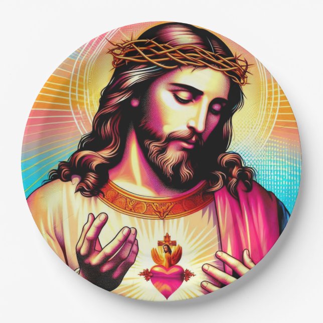 Prato De Papel Chapas coloridas de papel jesus! (Frente)