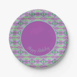 Prato De Papel Chapas de aniversário de papel de Verde limão e 