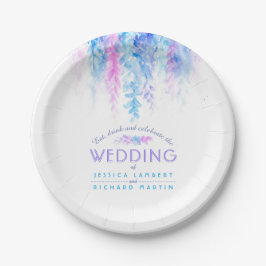 Prato De Papel Chapas de casamento personalizadas azuis