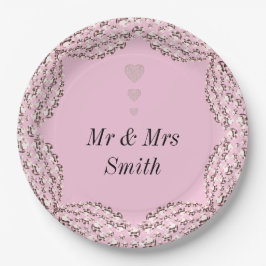 Prato De Papel Chapas de festa de casamento personalizadas, bonit