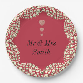 Prato De Papel Chapas de festa de casamento personalizadas, bonit