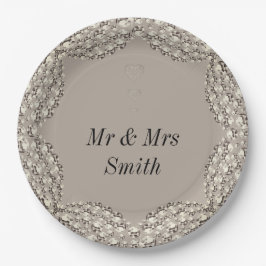 Prato De Papel Chapas de festa de casamento personalizadas, bonit