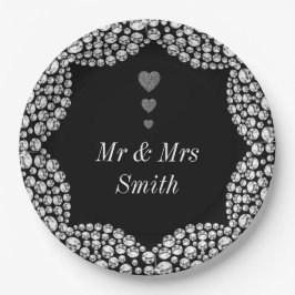 Prato De Papel Chapas de festa de casamento personalizadas, bonit