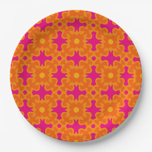 Prato De Papel chapas de folhas do tipo padrão retrô 70s 60s