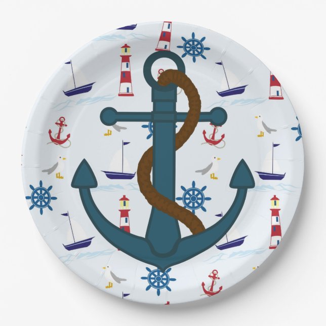Prato De Papel Chapas de impressão de farol de âncora (Frente)