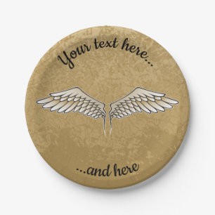 Prato De Papel Chapas de papel Beige Wings