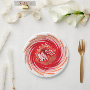 Prato De Papel Chapas de papel branco Wilf Wolf Whirling