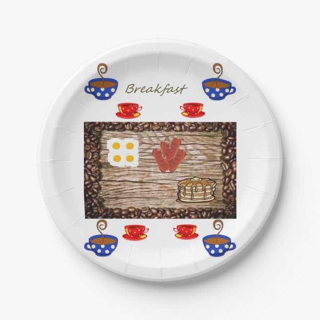 Prato De Papel Chapas de papel café da manhã (Frente)