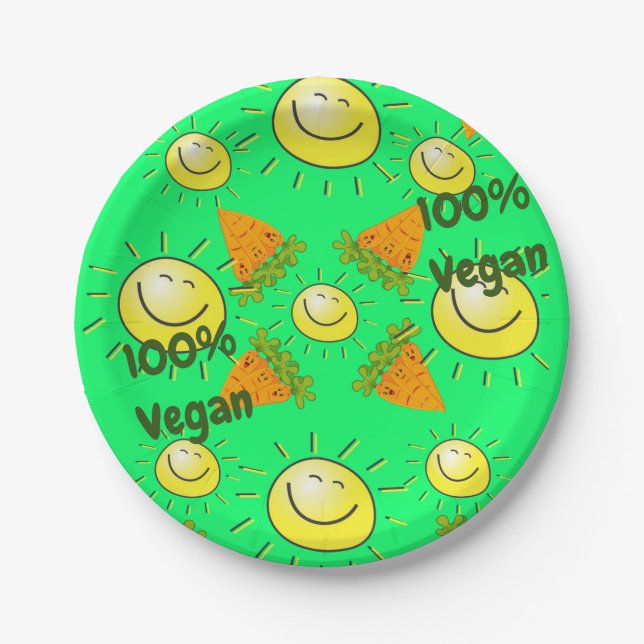 Prato De Papel Chapas de Papel, Cenouras Sun 100% Vegan (Frente)