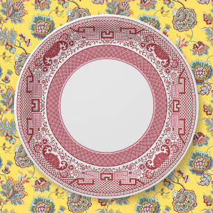 Prato De Papel Chapas de papel clássico vermelho selvagem